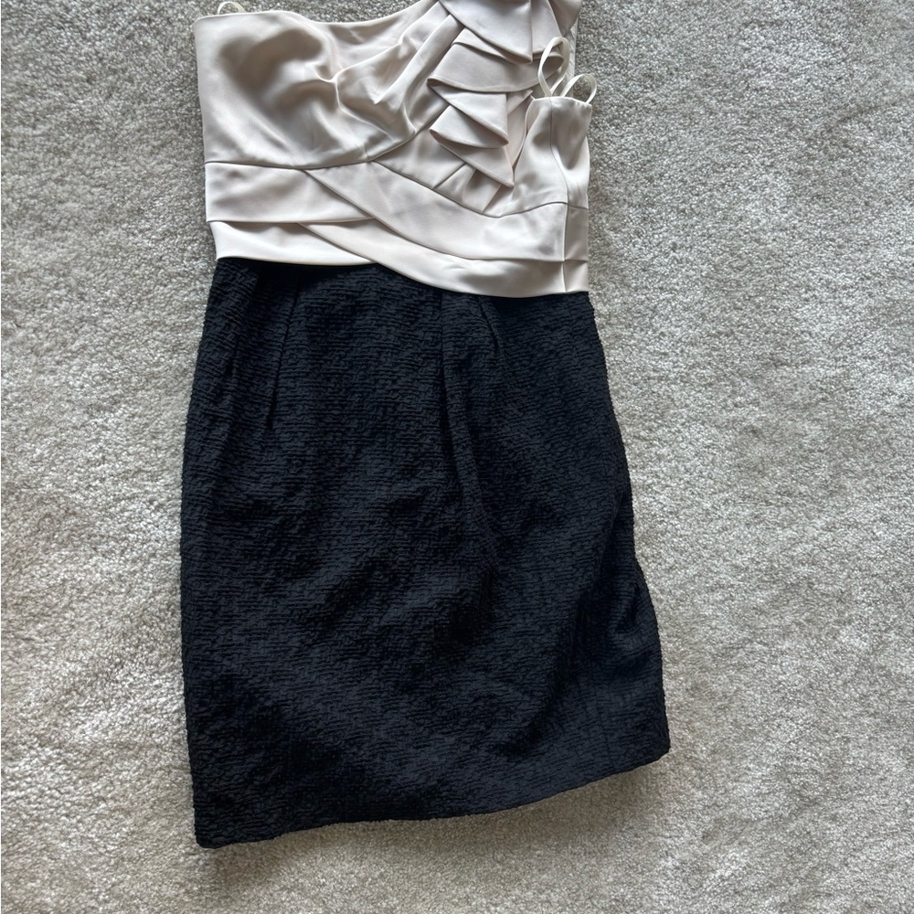Brand New Max & Cleo One Shoulder Black and Cream Dress